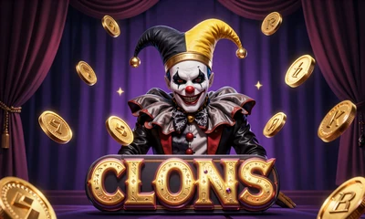 Exklusiver Slot Clown Coins mit Joker-Maskottchen und goldenen M&uuml;nzen bei Jokery Casino